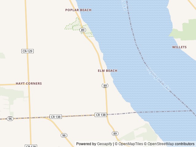 Map of Cayuga Wine Trail Campground & Cabins location at Ovid, NY, United States