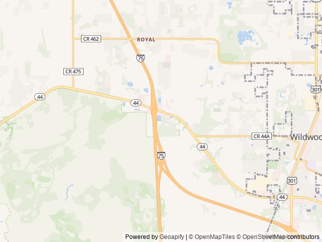 Map of Wildwood RV Village location at Wildwood, FL, United States