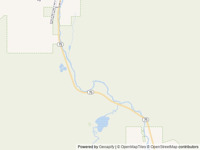 Map of Sunny Gulch Campground location at Stanley, ID, United States