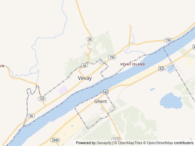 Map of Rivertown Campground location at Vevay, IN, United States