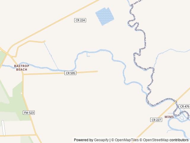 Map of Bastrop Bayou RV Park location at Angleton, TX, United States