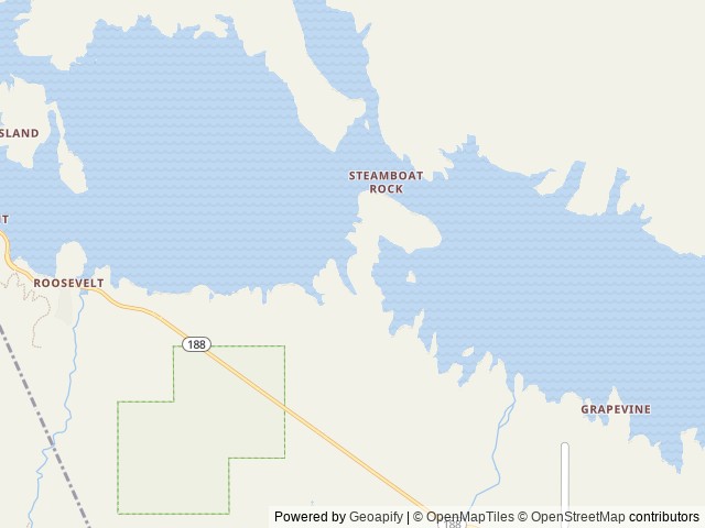 Map of Windy Hill Campground location at Roosevelt, AZ, United States