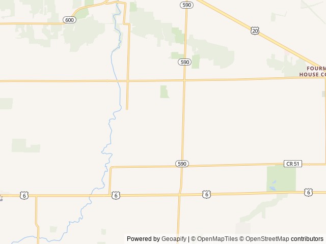 Map for The Hideout | Bunkhouse Sleeps 10 | LED Awning near Fremont, OH