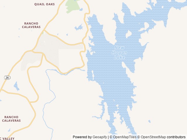 Map of Deer Flat Boat in Campground location at Valley Springs, CA, United States