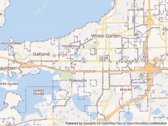 Map of Stage Stop Campground location at Winter Garden, FL, United States