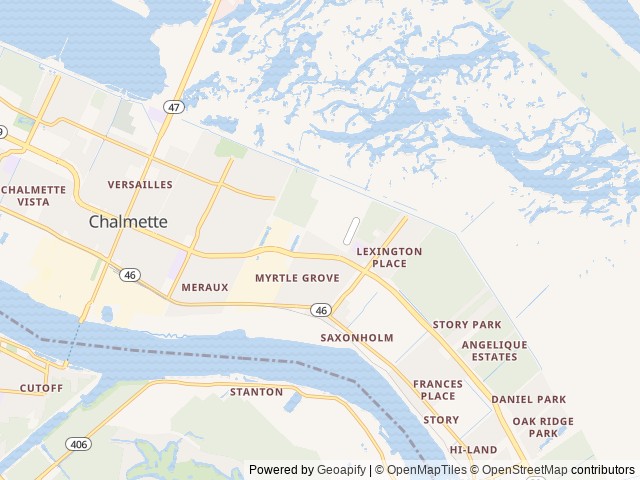 Map of Big Easy Campground location at Chalmette, LA, United States