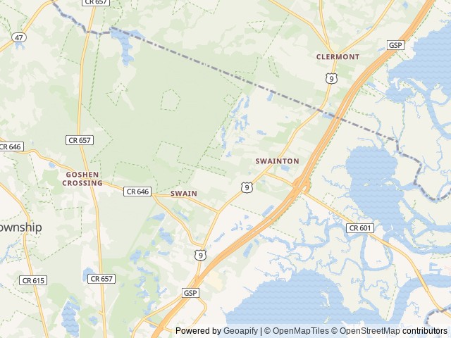 Map of Sea Pines RV Resort & Campground location at Swainton, NJ, United States