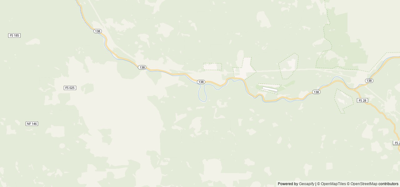 Map of Horseshoe Bend Campground (OR) location at Glide, OR, United States