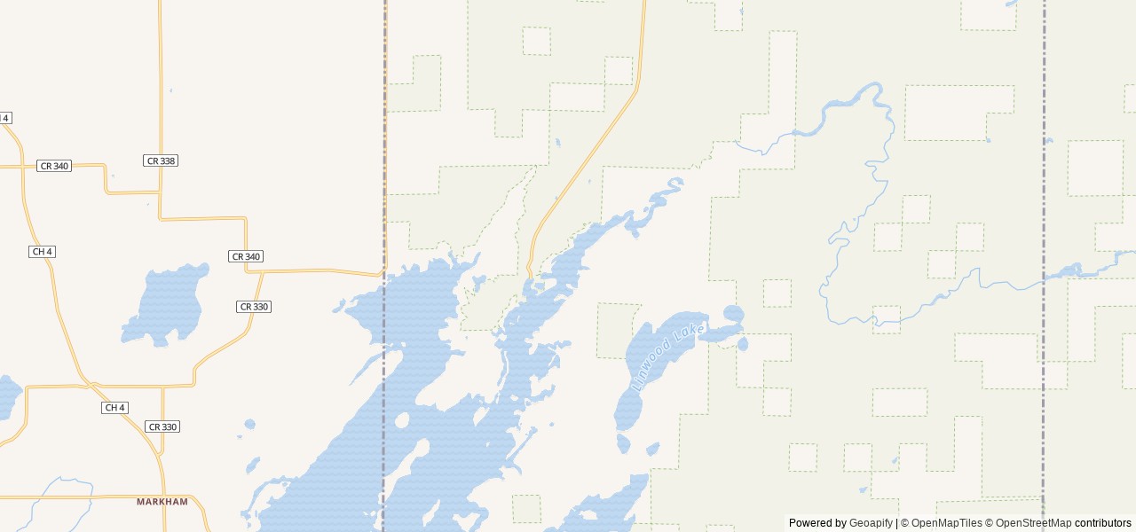 Map of Whiteface Reservoir location at Aurora, MN, United States