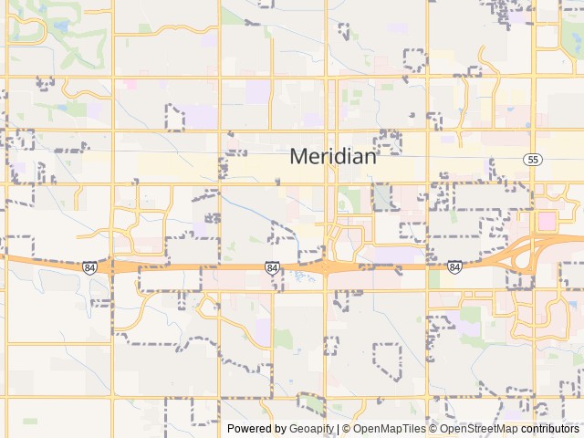 Map of Boise / Meridian KOA Journey location at Meridian, ID, United States