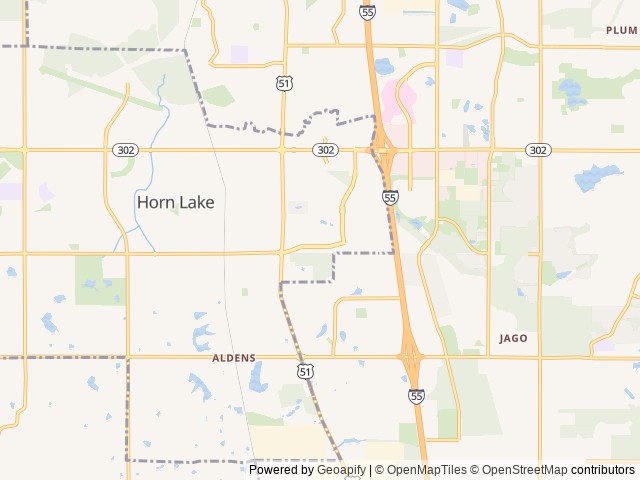 Map of Sun Retreats Horn Lake location at Horn Lake, LA, United States