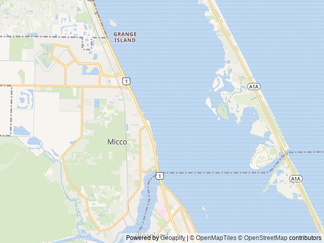 Map of Breezeway Trailer & RV Park location at Sebastian, FL, United States
