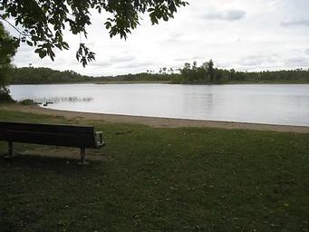 Picture of beach and bench.
