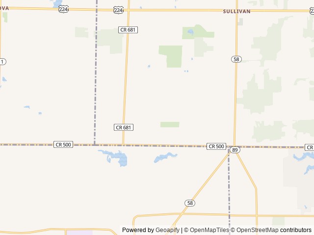 Map of Terrace Lakes Campground location at Seville, OH, United States