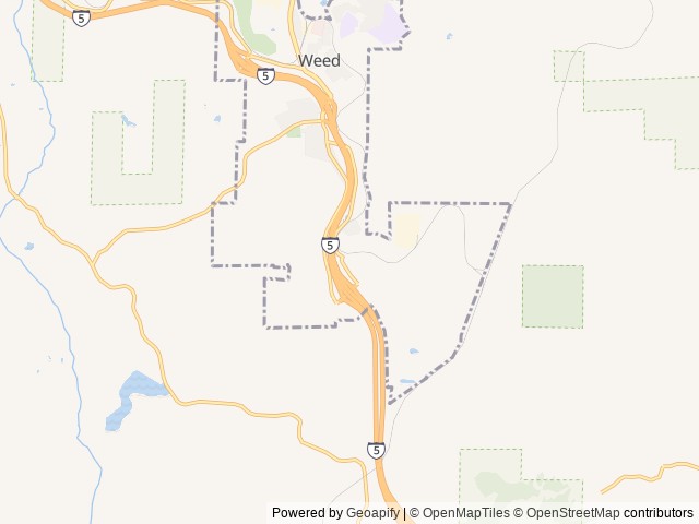Map of Cal Ore Mobile Estates location at Weed, CA, United States