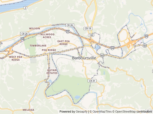Map for 2025 Forest River RV Salem FSX 266BHLE near Barboursville, KY