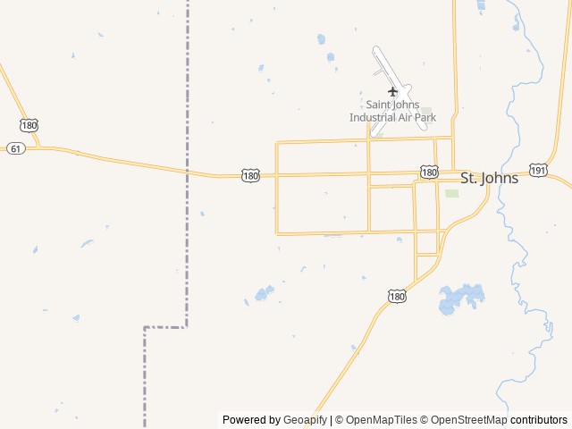 Map of St Johns RV Resort LLC location at Saint Johns, AZ, United States