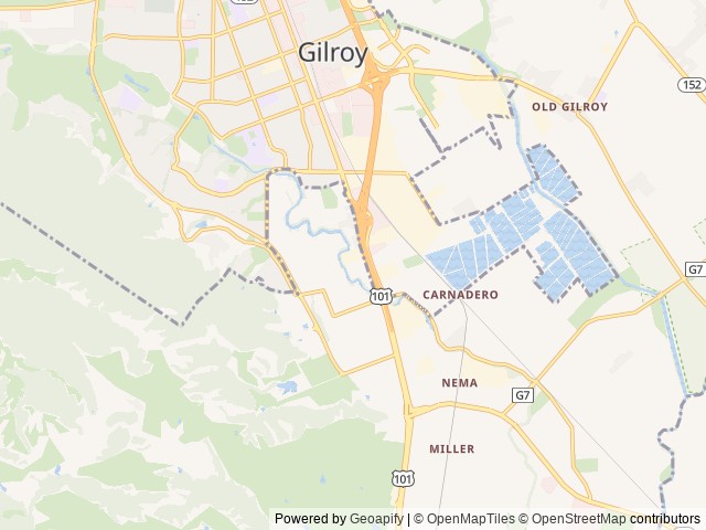 Map of The Garlic Farm RV Park location at Gilroy, CA, United States