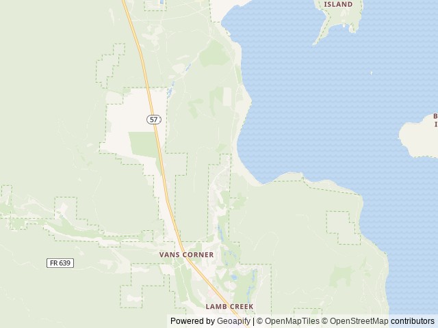 Map of Luby Bay location at Priest River, ID, United States
