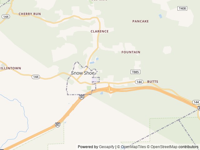 Map for Small Camper with Optional E-Bike near Snow Shoe, PA