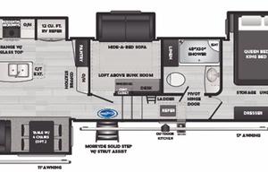 2 Brm w/a loft Coastal Adventure 5th wheel retreat