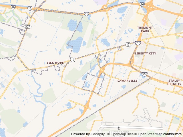 Map of Red Gate RV location at Savannah, GA, United States