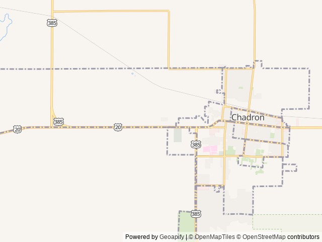 Map of Eagle's Rest RV Park location at Chadron, NE, United States