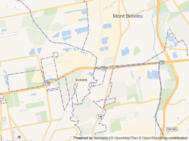 Map of Bayou Bend RV Resort location at Wallisville, TX, United States