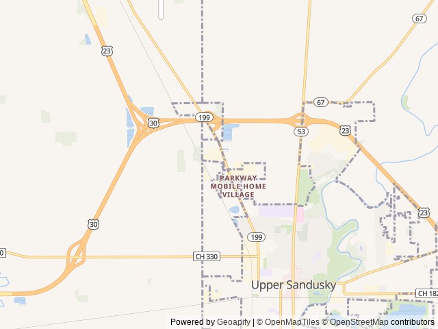 Map of Smokey's Mini Lake Campgrounds location at Berlin Township, OH, United States