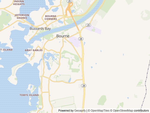Map of Bay View Campgrounds location at Bourne, MA, United States