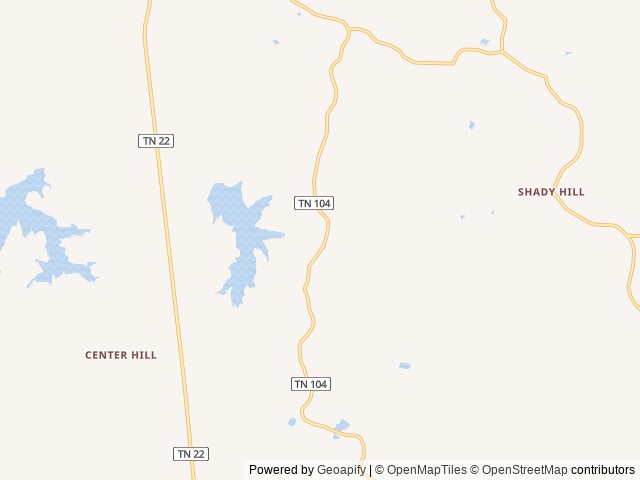Map of Sycamore Lake Campground location at Lexington, TN, United States