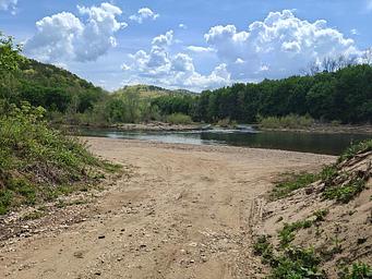 Bottom of boat launch with river access