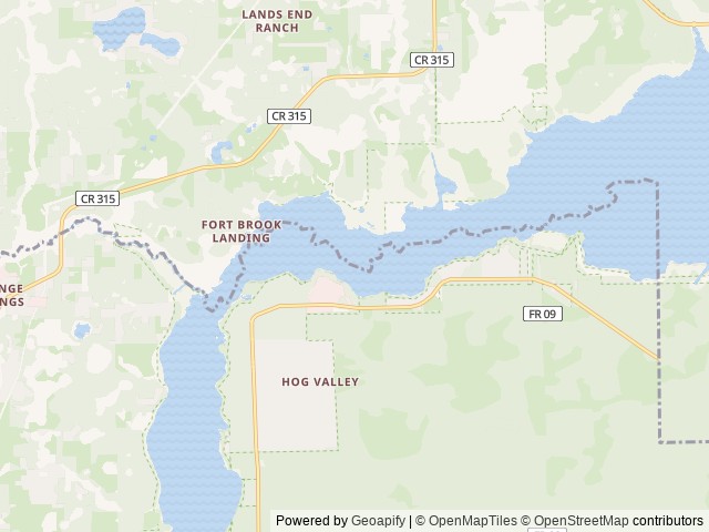 Map of Lake Oklawaha Resort location at Fort Mc Coy, FL, United States