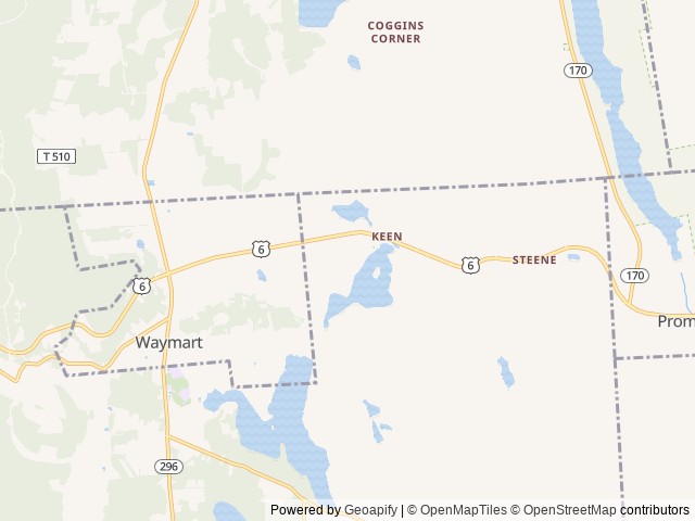 Map of Keen Lake Camping & Cottage Resort location at Waymart, PA, United States