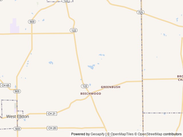 Map of Off The Hook Campground location at Camden, OH, United States