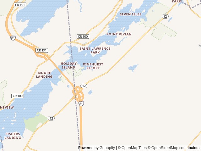 Map of Swan Bay Resort & Marina location at Alexandria Bay, NY, United States
