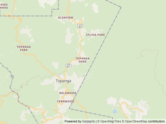 Map of Beach Canyon Authentic Tipi location at Topanga, CA, United States
