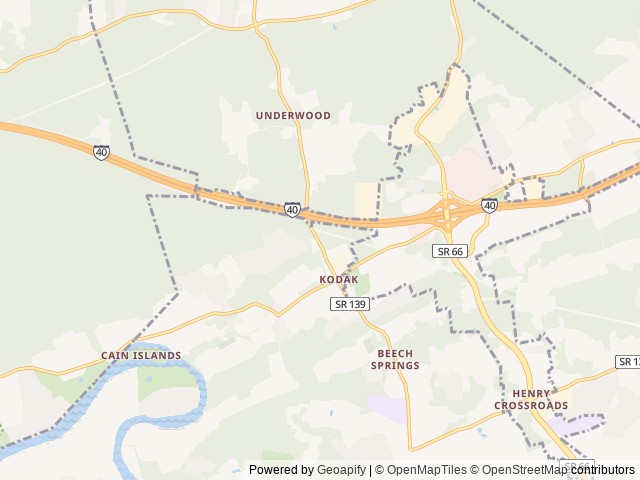 Map for 2016 Cherokee Grey Wolf Bunkhouse (pet friendly) near Kodak, TN