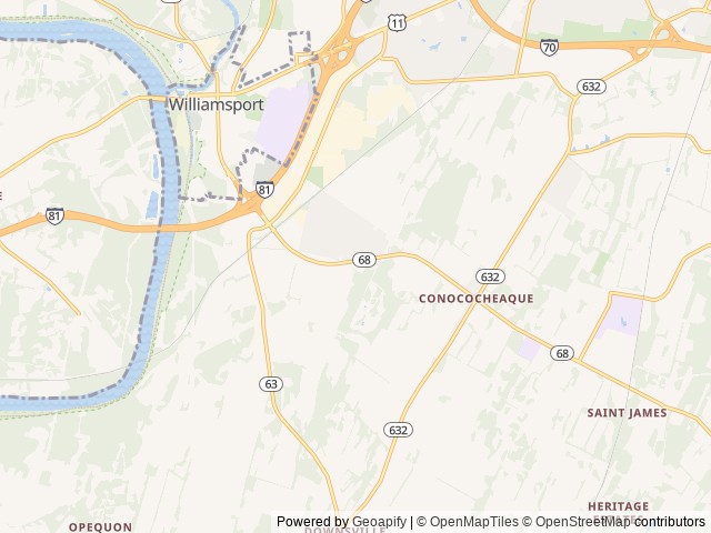 Map of Jellystone Park™ Williamsport location at Williamsport, MD, United States