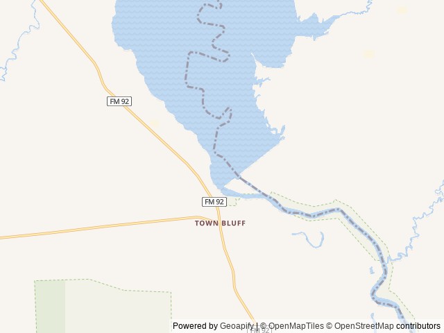Map of Bluffview Park location at Woodville, TX, United States