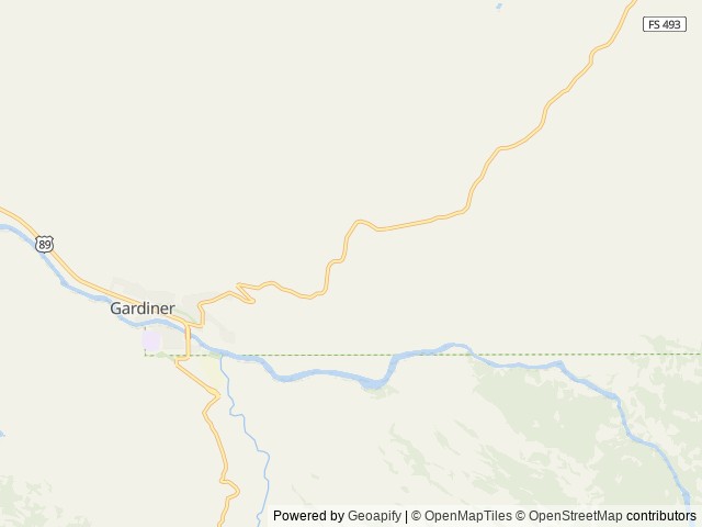 Map of Eagle Creek Campground - Custer Gallatin National Forest location at Gardiner, MT, United States