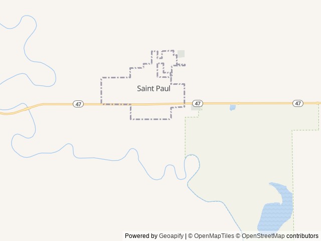 Map of Mission RV Park location at Saint Paul, KS, United States