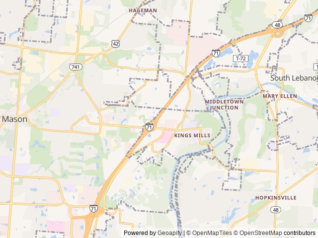 Map of Cincinnati Camp Cedar Cabin & RV Resort location at Greendale, OH, United States