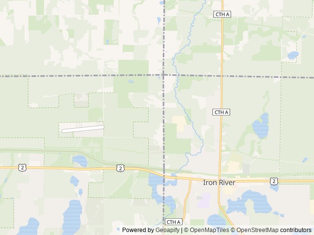 Map of Bayfield County Fairgrounds location at Iron River, WI, United States