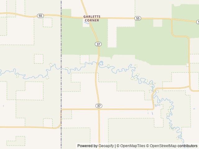 Map of Peterson Bridge location at Wellston, MI, United States