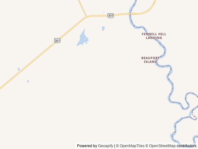 Map of Leaning Pines Campground and Cabins location at Sylvania, GA, United States