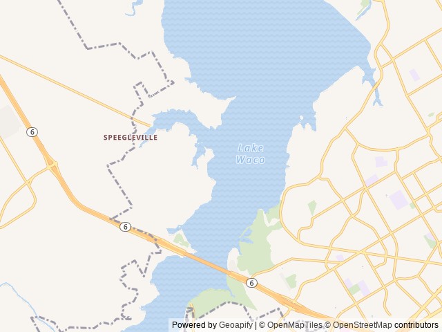 Map of Lake Waco Marina location at Waco, TX, United States