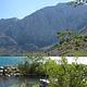 A mountain lake as seen from a campground