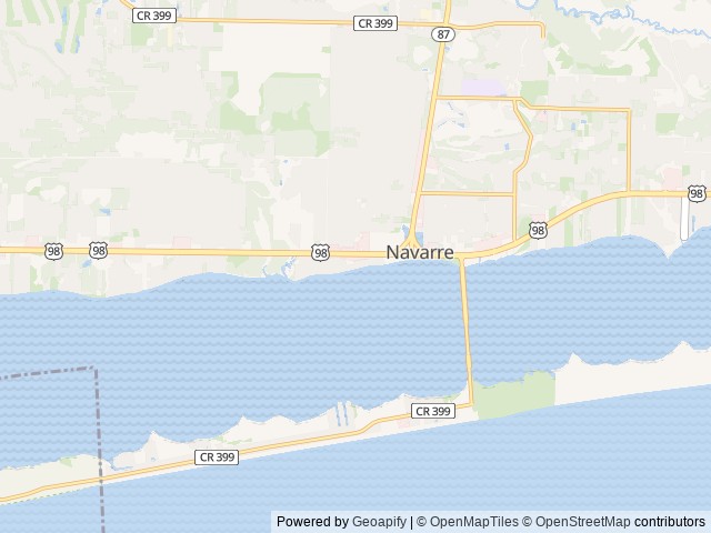Map of Santa Rosa RV Resort location at Navarre, FL, United States