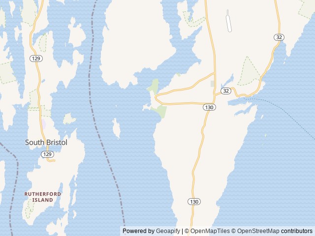 Map of Sherwood Forest Campsite location at New Harbor, ME, United States